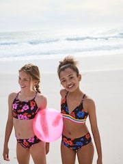 Black Tropical Bikini and Beach Shorts Set (8-16yrs) - Image 3 of 13