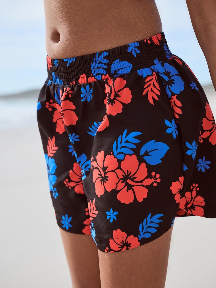 Black Tropical Bikini and Beach Shorts Set (8-16yrs) - Image 7 of 13