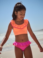 Pink/Orange Ruffle Bikini (3-16yrs) - Image 1 of 8