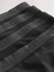 Black Scallop Logo High Waisted Thong Logo Knickers 4 Pack - Image 6 of 7