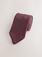 Red Knitted Silk Tie With Point - Image 1 of 3
