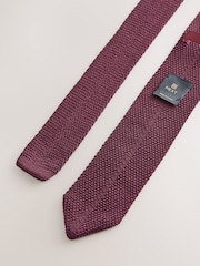 Red Knitted Silk Tie With Point - Image 2 of 3