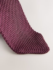 Red Knitted Silk Tie With Point - Image 3 of 3