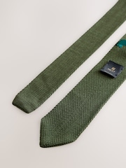 Green Knitted Silk Tie With Point - Image 3 of 3