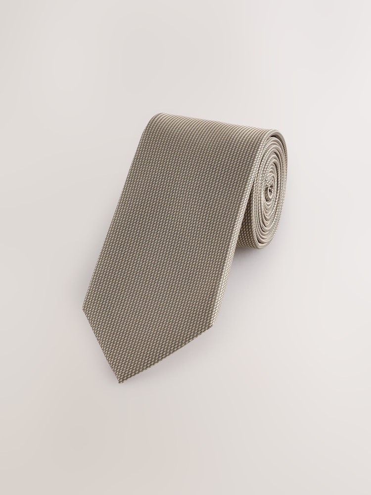 Neutral Brown Slim Textured Tie - Image 1 of 3