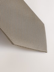 Neutral Brown Slim Textured Tie - Image 2 of 3