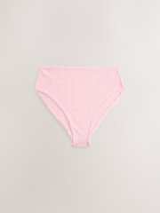 Blue/Pink/Cream High Rise High Leg Pointelle Knickers 3 Pack - Image 9 of 12