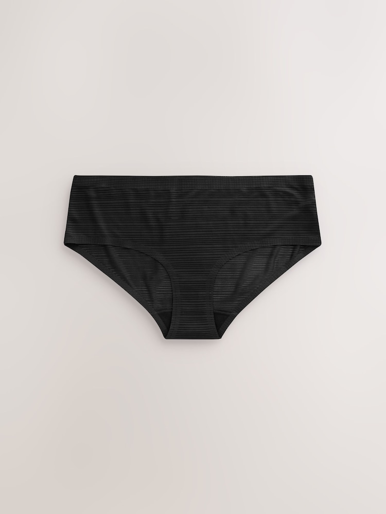 Black / Rose Pink / Praline Nude Short No VPL Stripe Knickers 3 Pack - Image 8 of 8
