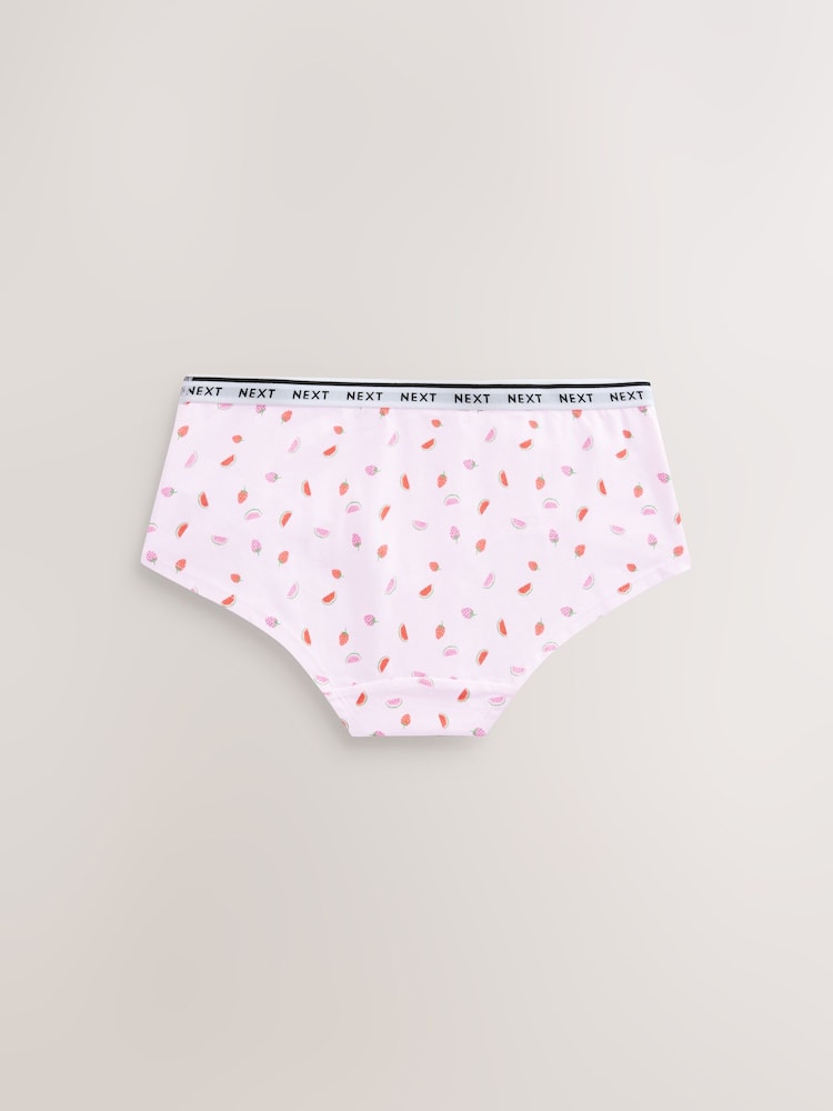 Fruit Print Short Logo Knickers 4 Pack - Image 6 of 6