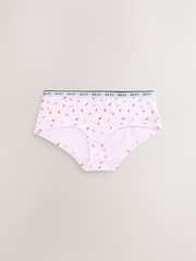 Fruit Print Short Cotton Logo Knickers 4 Pack - Image 8 of 9