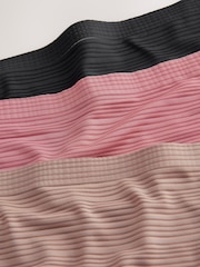Black / Rose Pink / Praline Nude Brazilian No VPL Stripe Knickers 3 Pack - Image 10 of 11