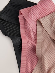 Black / Rose Pink / Praline Nude Brazilian No VPL Stripe Knickers 3 Pack - Image 11 of 11