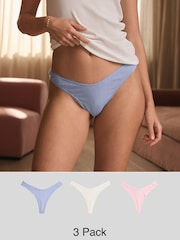 azul/Pink/Cream - Pacote Knickers Pointelle 3 - Imagem 1 de 12