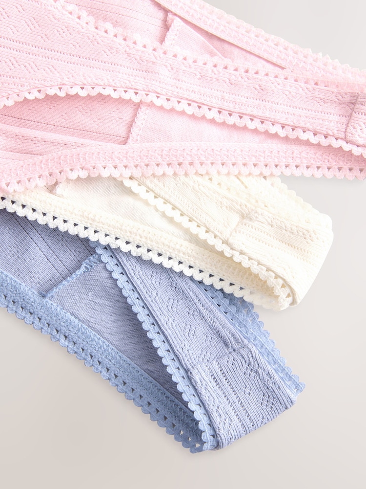 azul/Pink/Cream - Pacote Knickers Pointelle 3 - Imagem 12 de 12