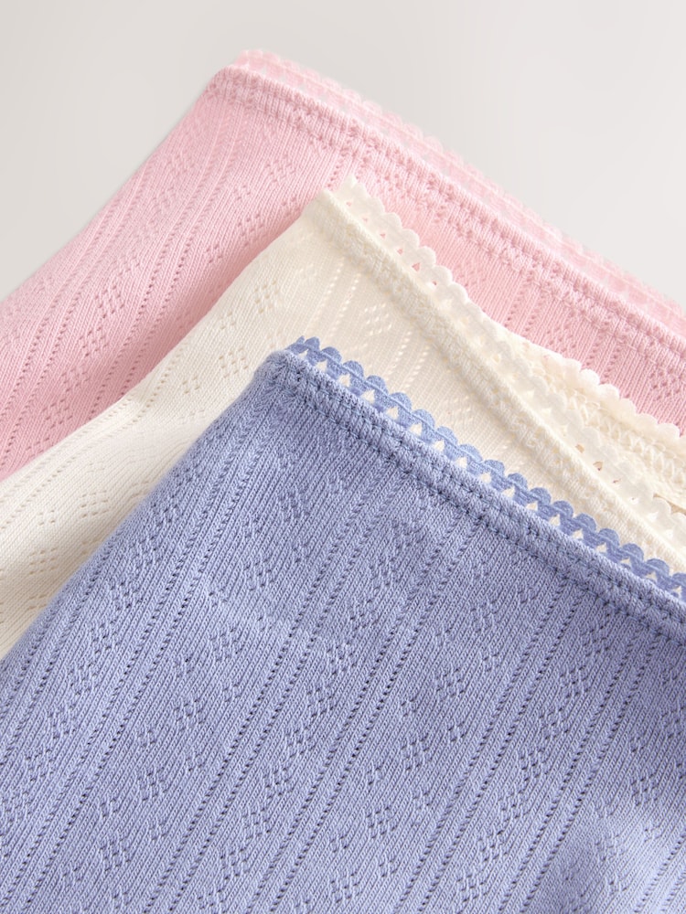 Blue/Pink/Cream Boyshort Pointelle Knickers 3 Pack - Image 10 of 10 Blue/Pink/Cream Boyshort Pointelle Knickers 3 Pack - Image 10 of 10
