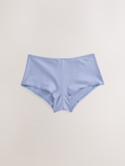 Blue/Pink/Cream Boyshort Pointelle Knickers 3 Pack - Image 6 of 10