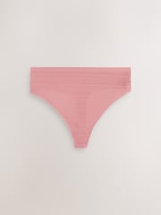 preto/ Pinkrosa/ Nudepraliné - No VPL Stripe Knickers 3 Pacote - Imagem 3 de 7