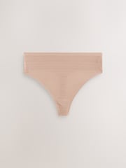 preto/ Pinkrosa/ Nudepraliné - No VPL Stripe Knickers 3 Pacote - Imagem 4 de 7