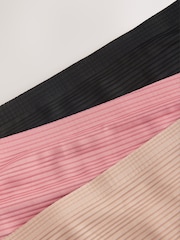 preto/ Pinkrosa/ Nudepraliné - No VPL Stripe Knickers 3 Pacote - Imagem 6 de 7