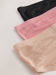 preto/ Pinkrosa/ Nudepraliné - No VPL Stripe Knickers 3 Pacote - Imagem 7 de 7