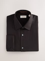 Black Regular Fit Signature Premium 100% Cotton Textured Smart Shirt - Image 5 of 7