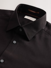 Black Regular Fit Signature Premium 100% Cotton Textured Smart Shirt - Image 6 of 7