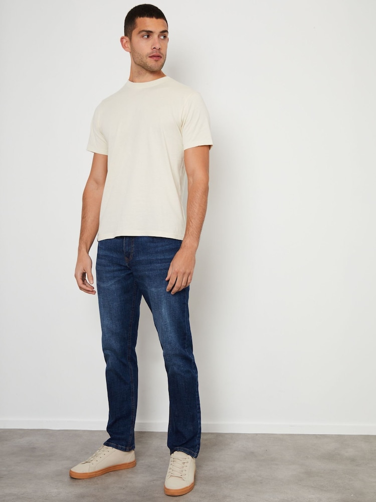 Threadbare Light Blue Straight Fit Premium Jeans With Stretch - Image 3 of 4