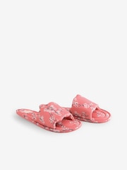Bath & Body Works Pink Japanese Cherry Blossom Open Toe Scalloped Slippers - Image 4 of 8