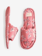 Bath & Body Works Pink Japanese Cherry Blossom Open Toe Scalloped Slippers - Image 6 of 8