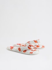 Bath & Body Works Red/White Poppy Corsage Slippers - Image 4 of 7