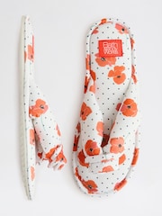 Bath & Body Works Red/White Poppy Corsage Slippers - Image 5 of 7