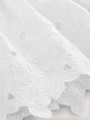 White Pintuck Embroidered Square Neck Cami - Image 7 of 7
