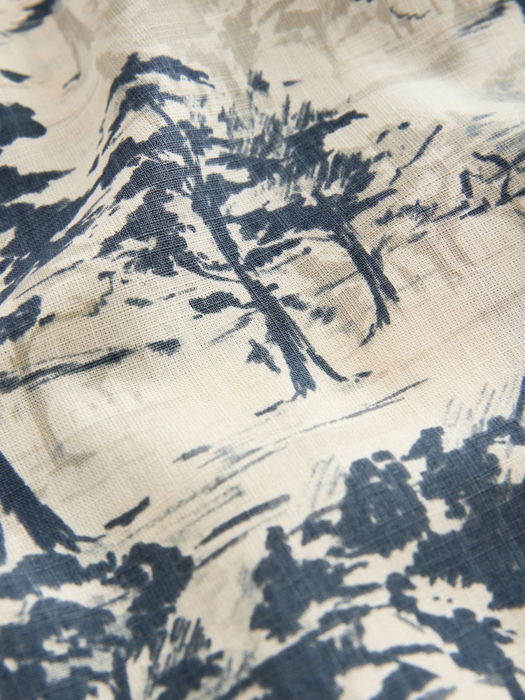 White/Blue Scenic Print Square Neck Top - Image 6 of 7
