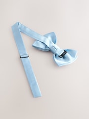 Blue Silk Bow Tie With Pocket Square - Image 3 of 4