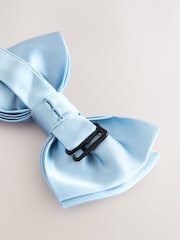 Blue Silk Bow Tie With Pocket Square - Image 4 of 4