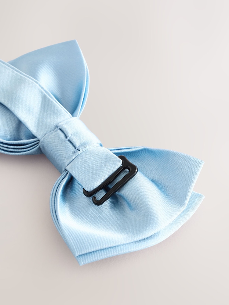 Blue Silk Bow Tie With Pocket Square - Image 4 of 4