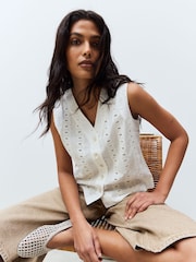 White Broderie Waistcoat - Image 1 of 7