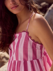 Pink Stripe Strappy Cami Top - Image 4 of 7