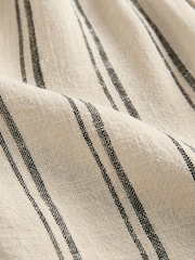 Stone and Black Stripe Button Down Ruffle Sleeve Top With Linen - Image 7 of 7