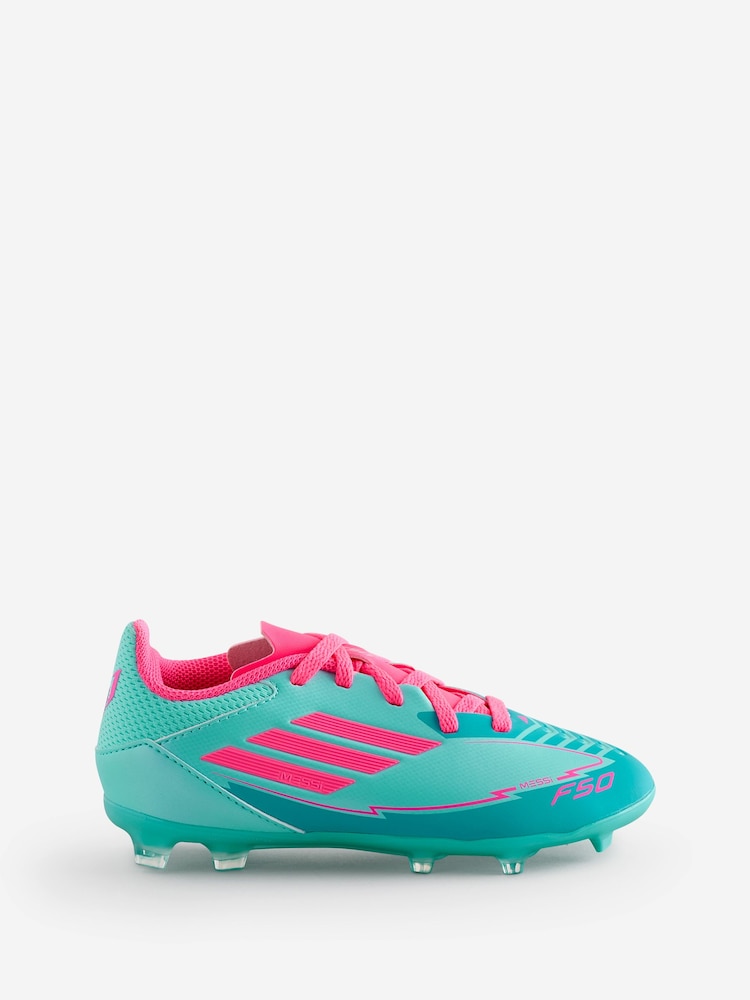 adidas Blue Kids F50 League Messi Firm/Blue -Ground Boots - Image 1 of 10