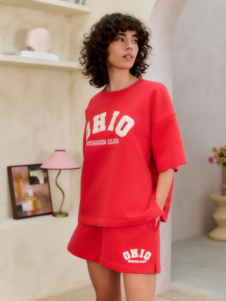 Bath & Body Works Red Ohio Sweat Shorts - Image 1 of 4