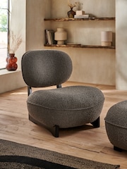 French Connection Mocha Charcoal Grey Brown Loop Boucle Jaivik Accent Chair - Image 1 of 9