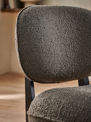 French Connection Mocha Charcoal Grey Brown Loop Boucle Jaivik Accent Chair - Image 3 of 9