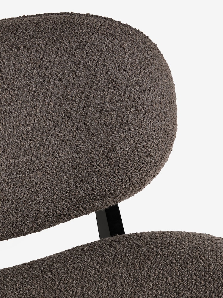 French Connection Mocha Charcoal Grey Brown Loop Boucle Jaivik Accent Chair - Image 9 of 9