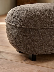French Connection Mocha Charcoal Grey Brown Loop Boucle Jaivik Footstool - Image 3 of 8