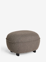 French Connection Mocha Charcoal Grey Brown Loop Boucle Jaivik Footstool - Image 7 of 8