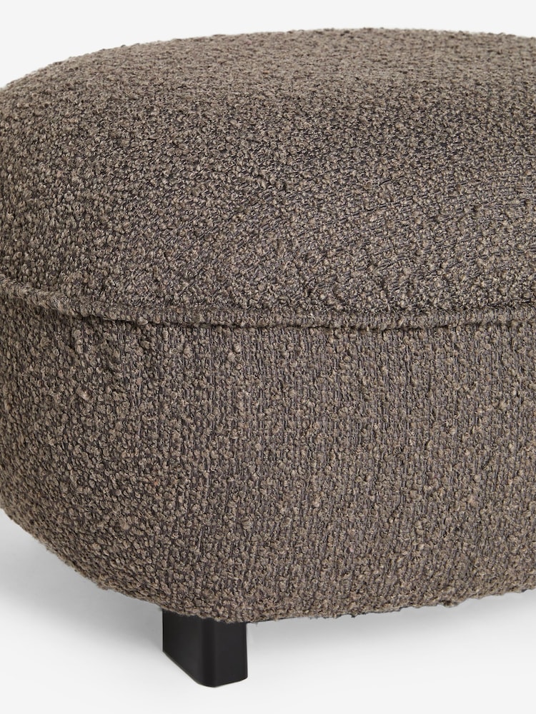 French Connection Mocha Charcoal Grey Brown Loop Boucle Jaivik Footstool - Image 8 of 8