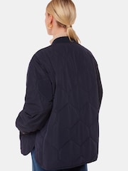 Whistles Blue Ida Short Quilted Coat - Image 2 of 5