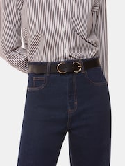 Whistles Blue Stretch Barrel Leg Jeans - Image 3 of 5