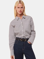 Whistles Blue Stretch Barrel Leg Jeans - Image 4 of 5